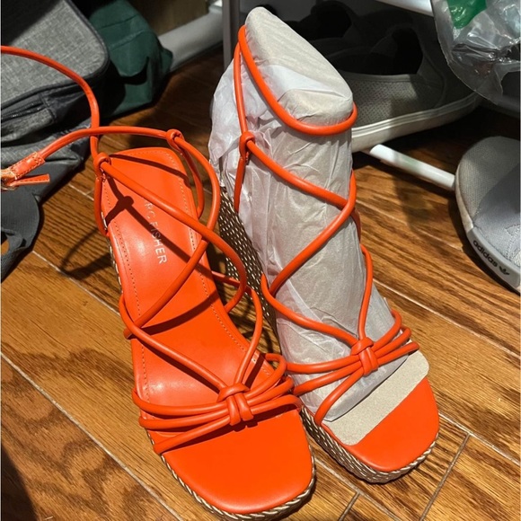 Marc Fisher Shoes - Marc Fisher Bright Orange Strappy Wedges